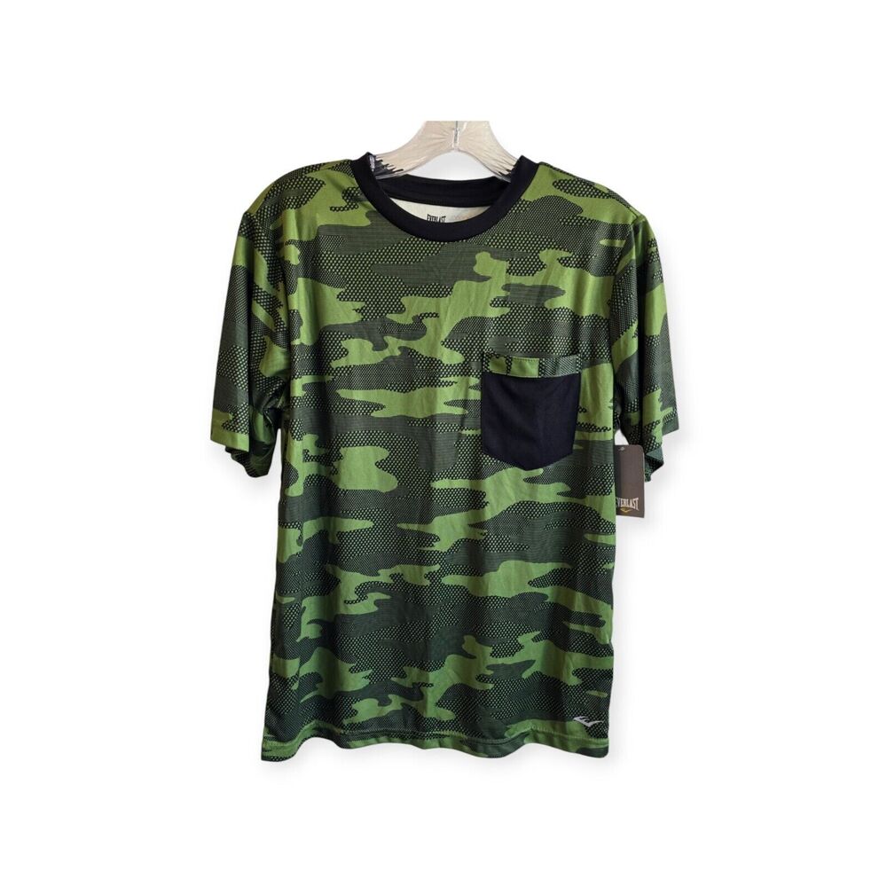 Everlast Sport T-Shirt Youth Large (14/16) Boys Active Performance Green Camo